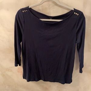 Ann Taylor navy 3/4 sleeve top